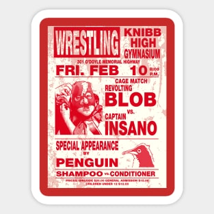 The Revolting Blob Wrestling Poster Sticker